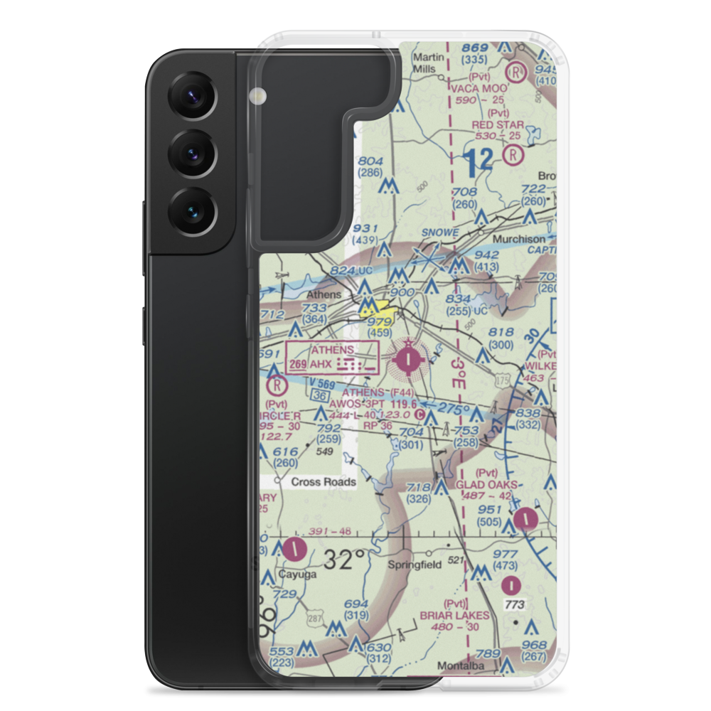 Athens Municipal Airport (F44) VFR Sectional Samsung Case Samsung Galaxy S22 Plus model shown