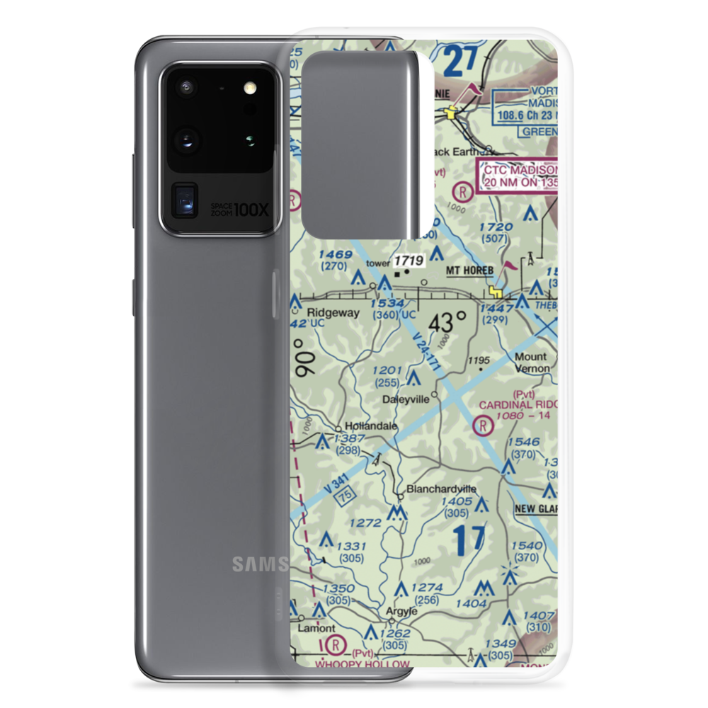 Atkins Ridge Airport (WI43) VFR Sectional Samsung Case Samsung Galaxy S20 Ultra model shown