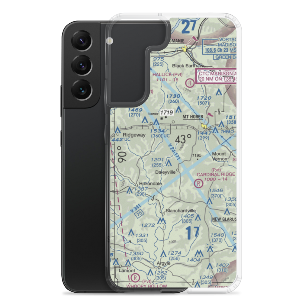 Atkins Ridge Airport (WI43) VFR Sectional Samsung Case Samsung Galaxy S22 Plus model shown