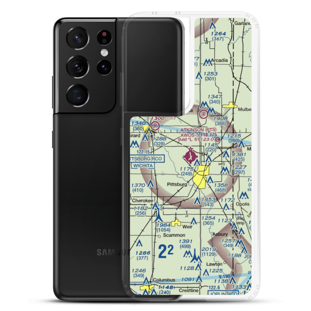 Atkinson Municipal Airport (PTS) VFR Sectional Samsung Case Samsung Galaxy S21 Ultra model shown