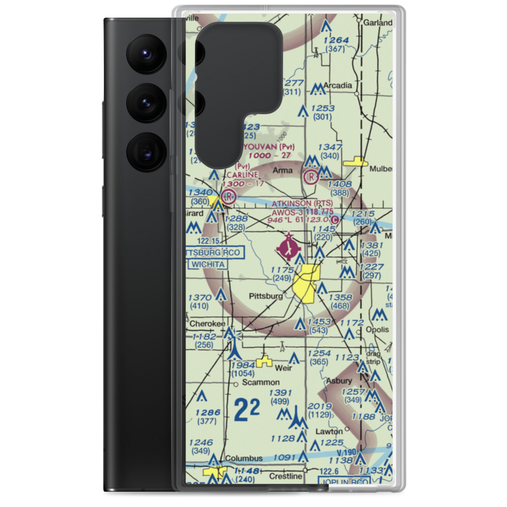 Atkinson Municipal Airport (PTS) VFR Sectional Samsung Case Samsung Galaxy S22 Ultra model shown