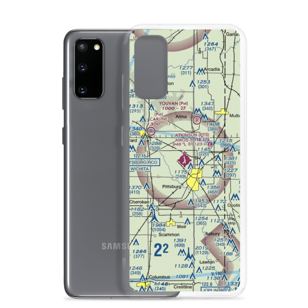 Atkinson Municipal Airport (PTS) VFR Sectional Samsung Case Samsung Galaxy S20 model shown
