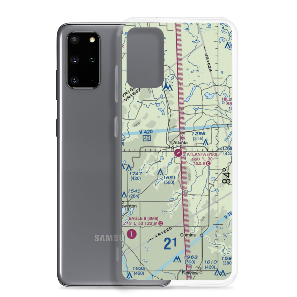 Atlanta Municipal Airport (Y93) VFR Sectional Samsung Case Samsung Galaxy S20 Plus model shown