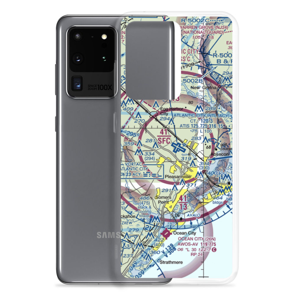 Atlantic City International Airport (ACY) VFR Sectional Samsung Case Samsung Galaxy S20 Ultra model shown