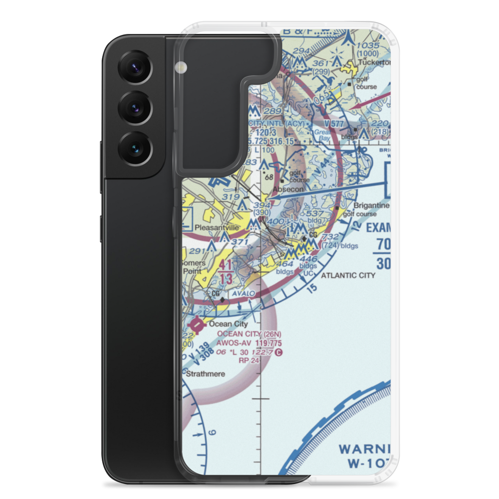 Atlantic City Municipal Bader Field (AIY) VFR Sectional Samsung Case Samsung Galaxy S22 Plus model shown