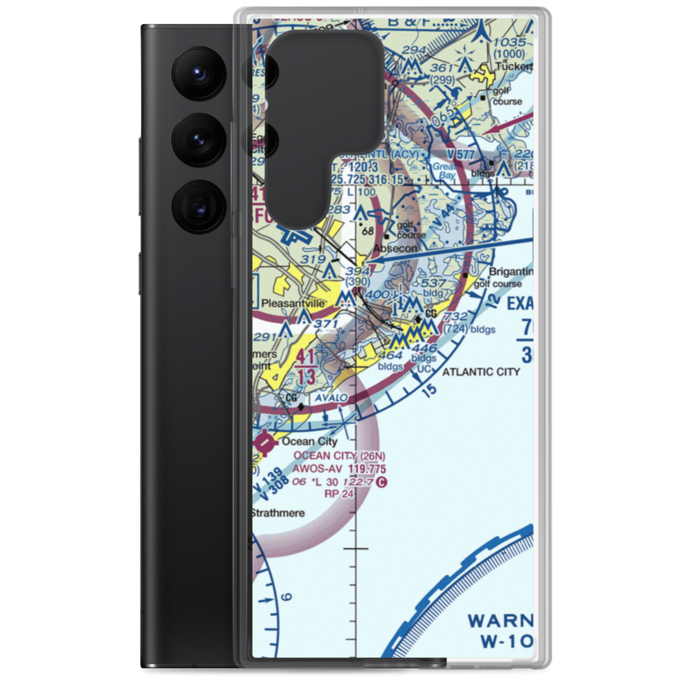Atlantic City Municipal Bader Field (AIY) VFR Sectional Samsung Case Samsung Galaxy S22 Ultra model shown