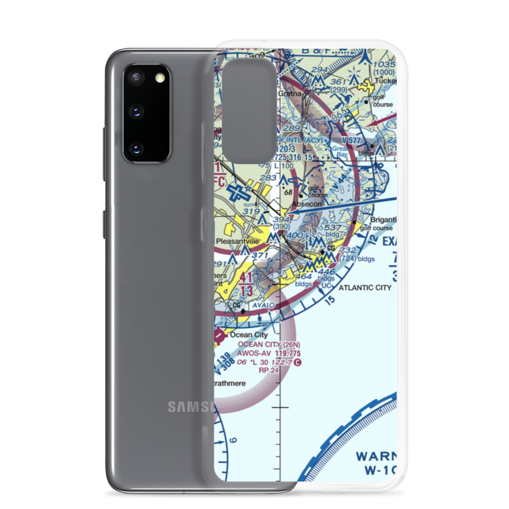 Atlantic City Municipal Bader Field (AIY) VFR Sectional Samsung Case Samsung Galaxy S20 model shown