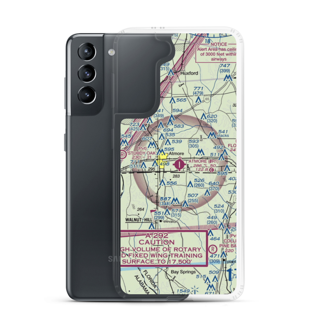 Atmore Municipal Airport (0R1) VFR Sectional Samsung Case Samsung Galaxy S21 model shown