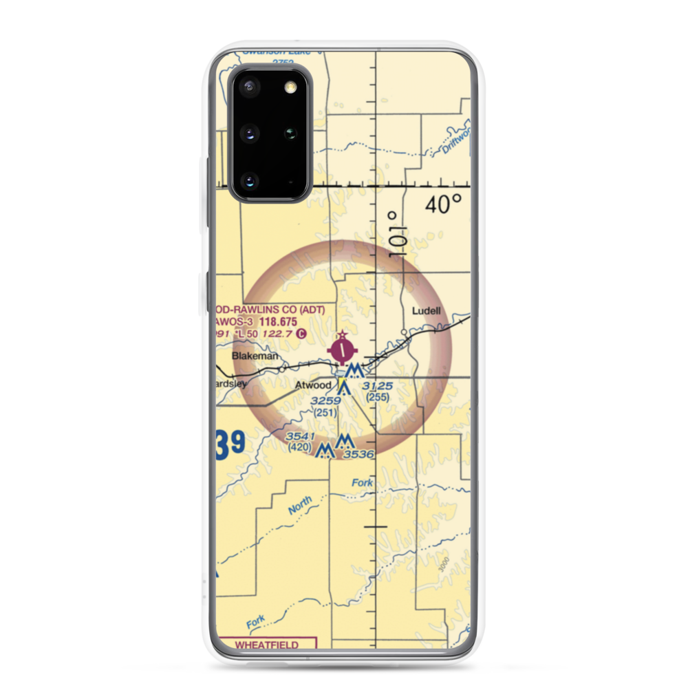 Atwood-Rawlins County City Airport (ADT) VFR Sectional Samsung Case Samsung Galaxy S20 Plus model shown
