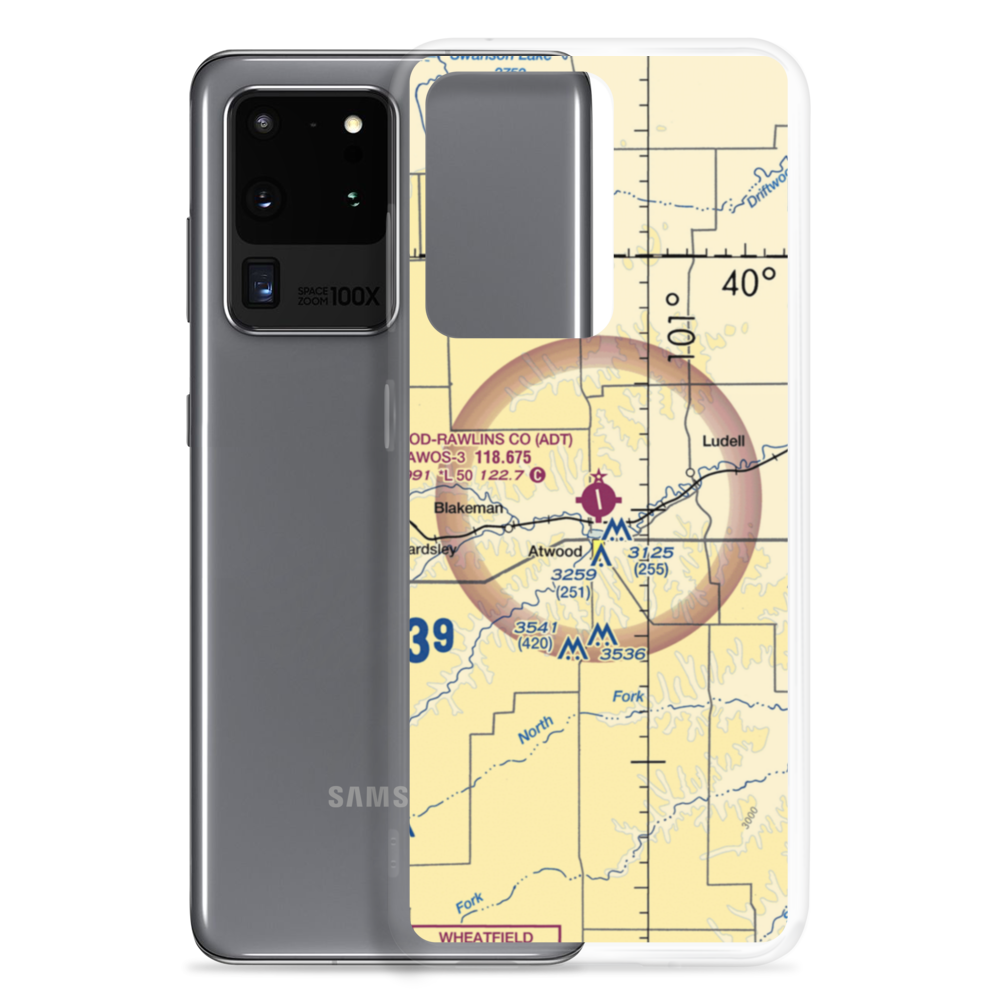 Atwood-Rawlins County City Airport (ADT) VFR Sectional Samsung Case Samsung Galaxy S20 Ultra model shown