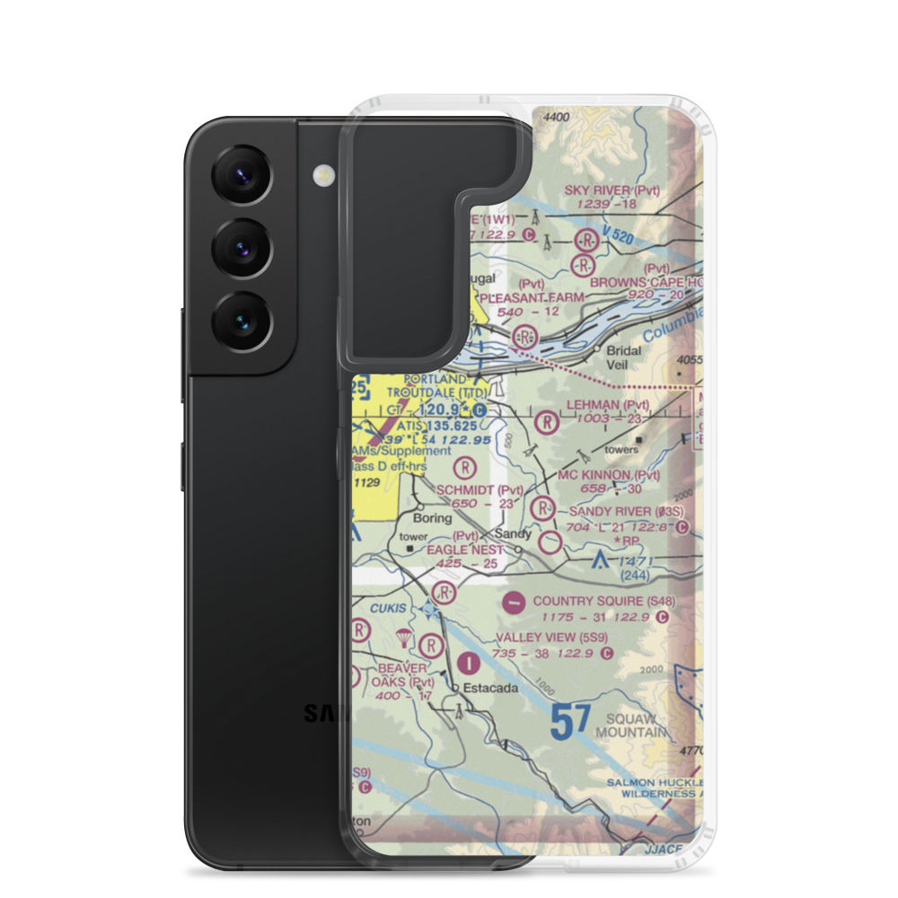Auberge Des Fleurs Airport (4OR6) VFR Sectional Samsung Case Samsung Galaxy S22 model shown