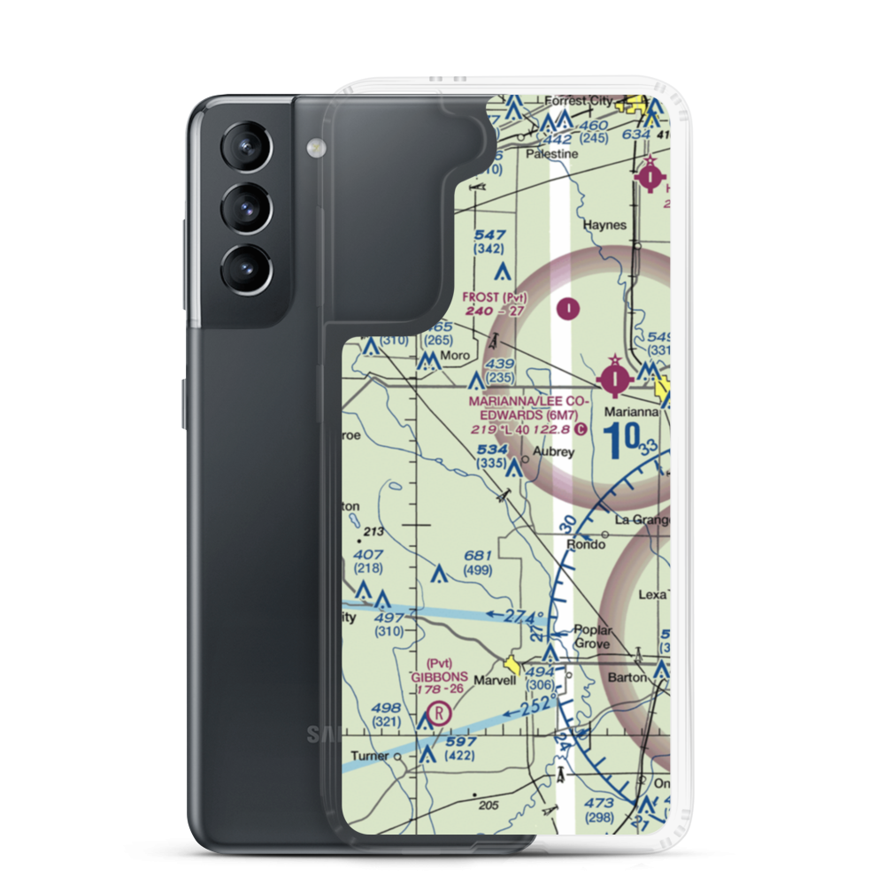 Aubry Field2 (AUBRY2) VFR Sectional Samsung Case Samsung Galaxy S21 model shown