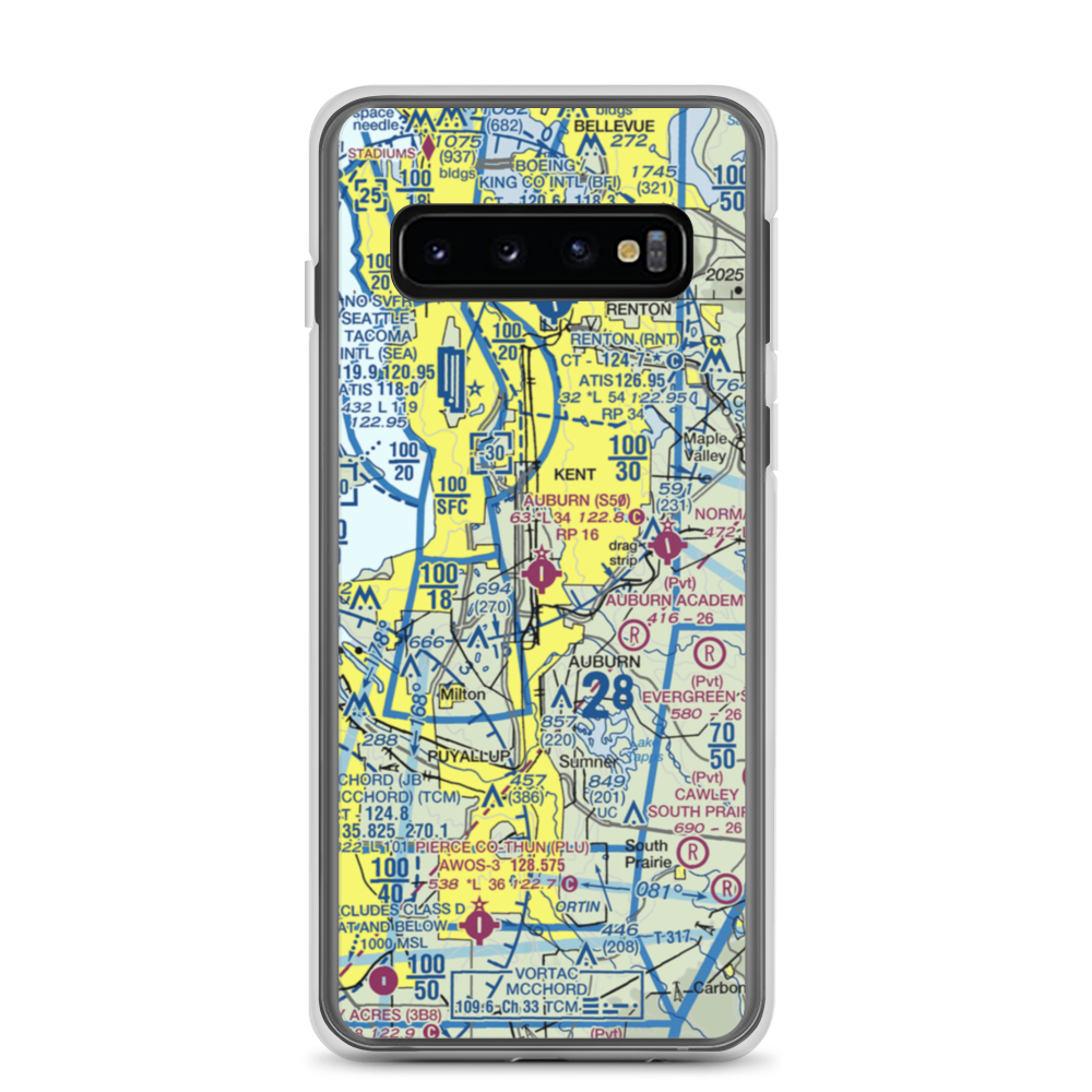 Auburn Municipal Airport (S50) VFR Sectional Samsung Case Samsung Galaxy S10 model shown