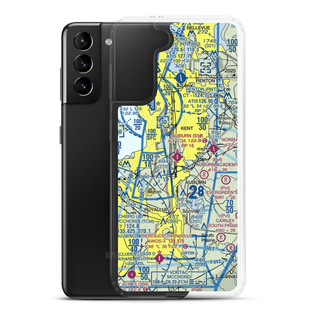 Auburn Municipal Airport (S50) VFR Sectional Samsung Case Samsung Galaxy S21 Plus model shown