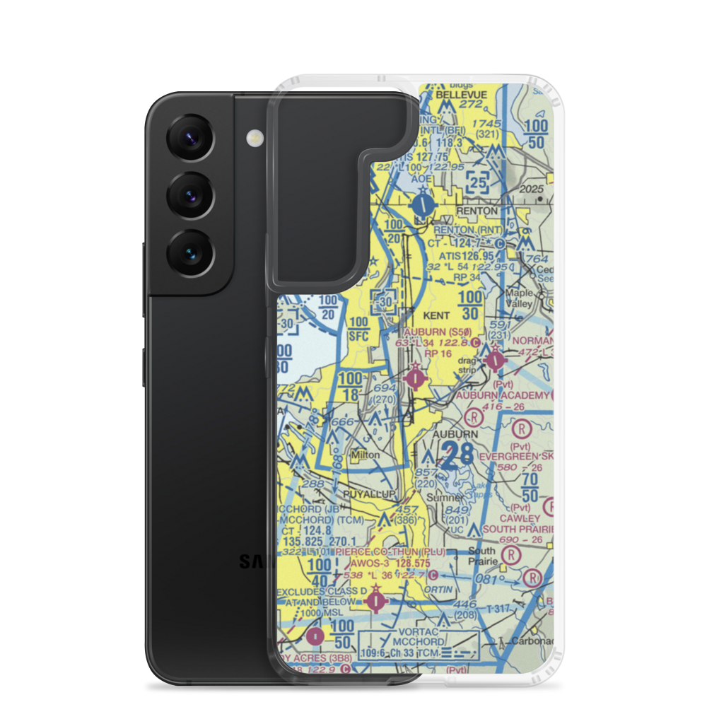 Auburn Municipal Airport (S50) VFR Sectional Samsung Case Samsung Galaxy S22 model shown