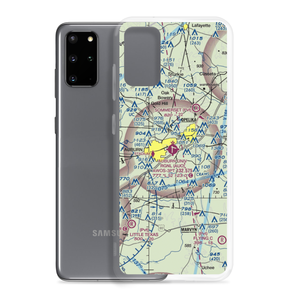 Auburn University Regional Airport (AUO) VFR Sectional Samsung Case Samsung Galaxy S20 Plus model shown