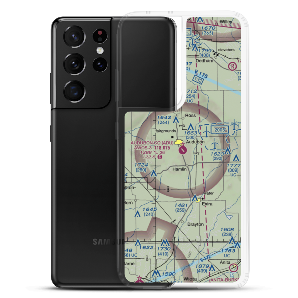 Audubon County Airport (ADU) VFR Sectional Samsung Case Samsung Galaxy S21 Ultra model shown