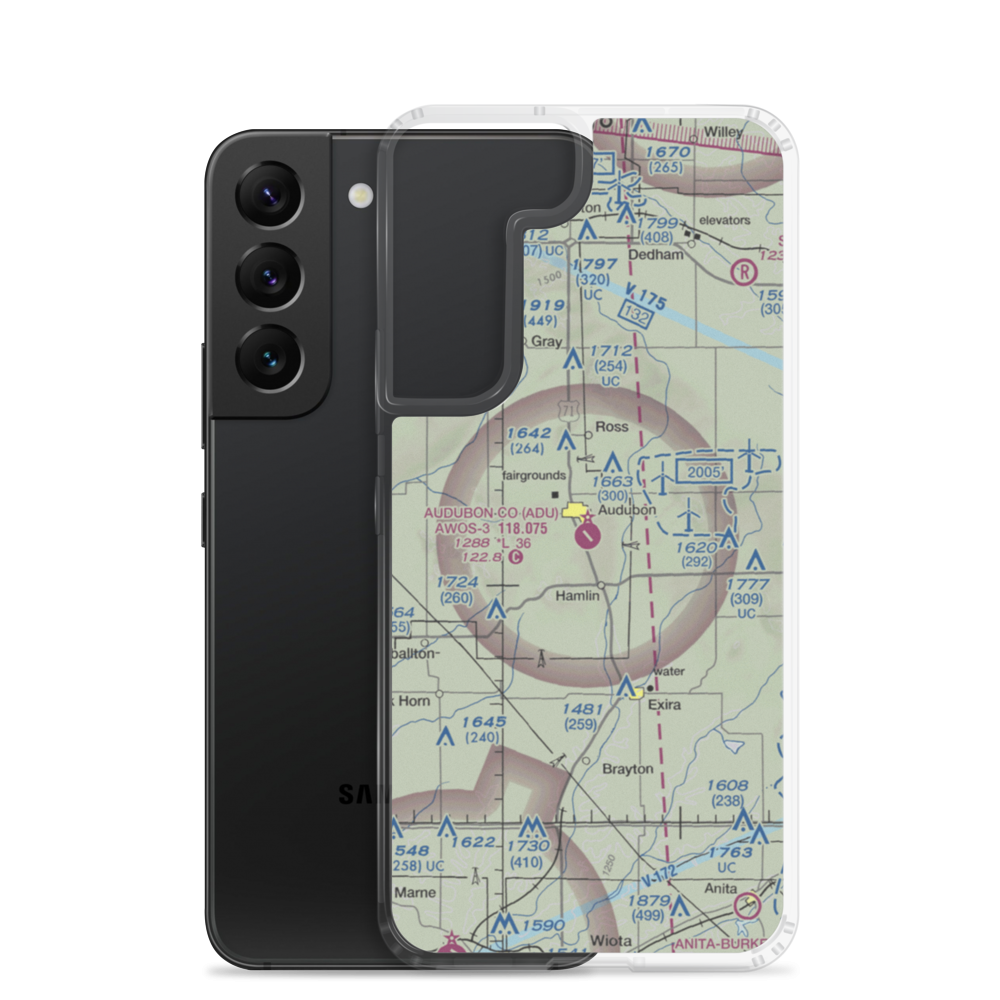 Audubon County Airport (ADU) VFR Sectional Samsung Case Samsung Galaxy S22 model shown