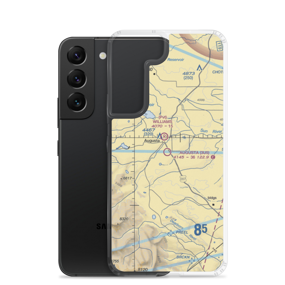 Augusta Airport (3U5) VFR Sectional Samsung Case Samsung Galaxy S22 model shown