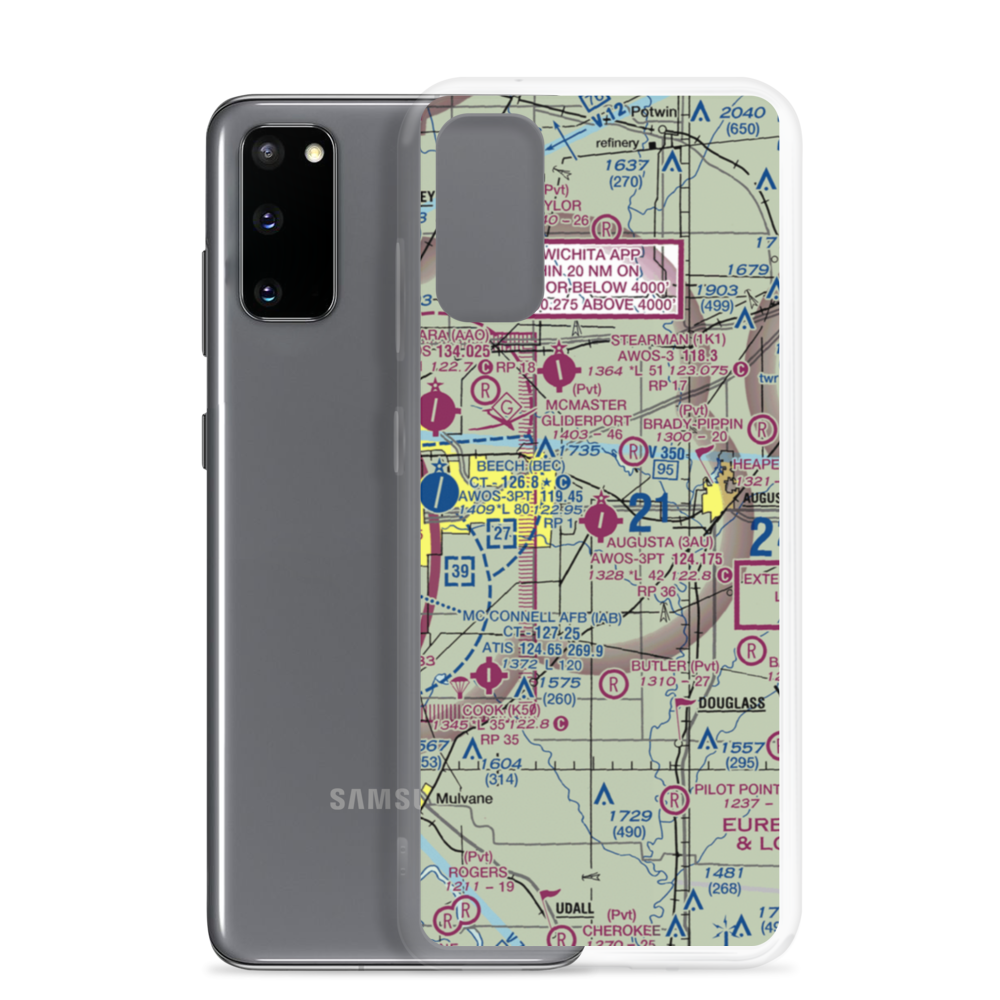 Augusta Municipal Airport (3AU) VFR Sectional Samsung Case Samsung Galaxy S20 model shown