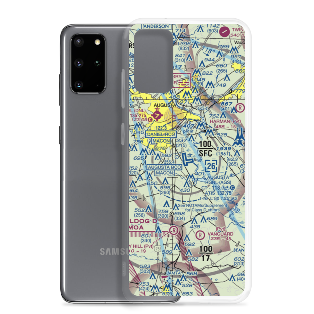 Augusta Regional At Bush Field (AGS) VFR Sectional Samsung Case Samsung Galaxy S20 Plus model shown