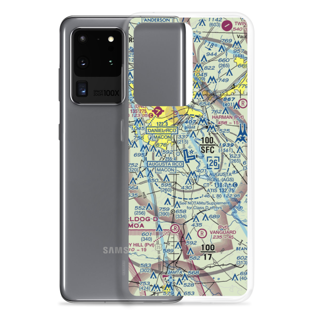 Augusta Regional At Bush Field (AGS) VFR Sectional Samsung Case Samsung Galaxy S20 Ultra model shown
