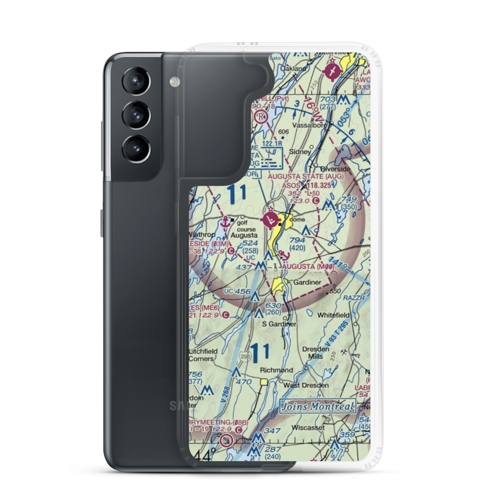 Augusta Seaplane Base (M00) VFR Sectional Samsung Case Samsung Galaxy S21 model shown