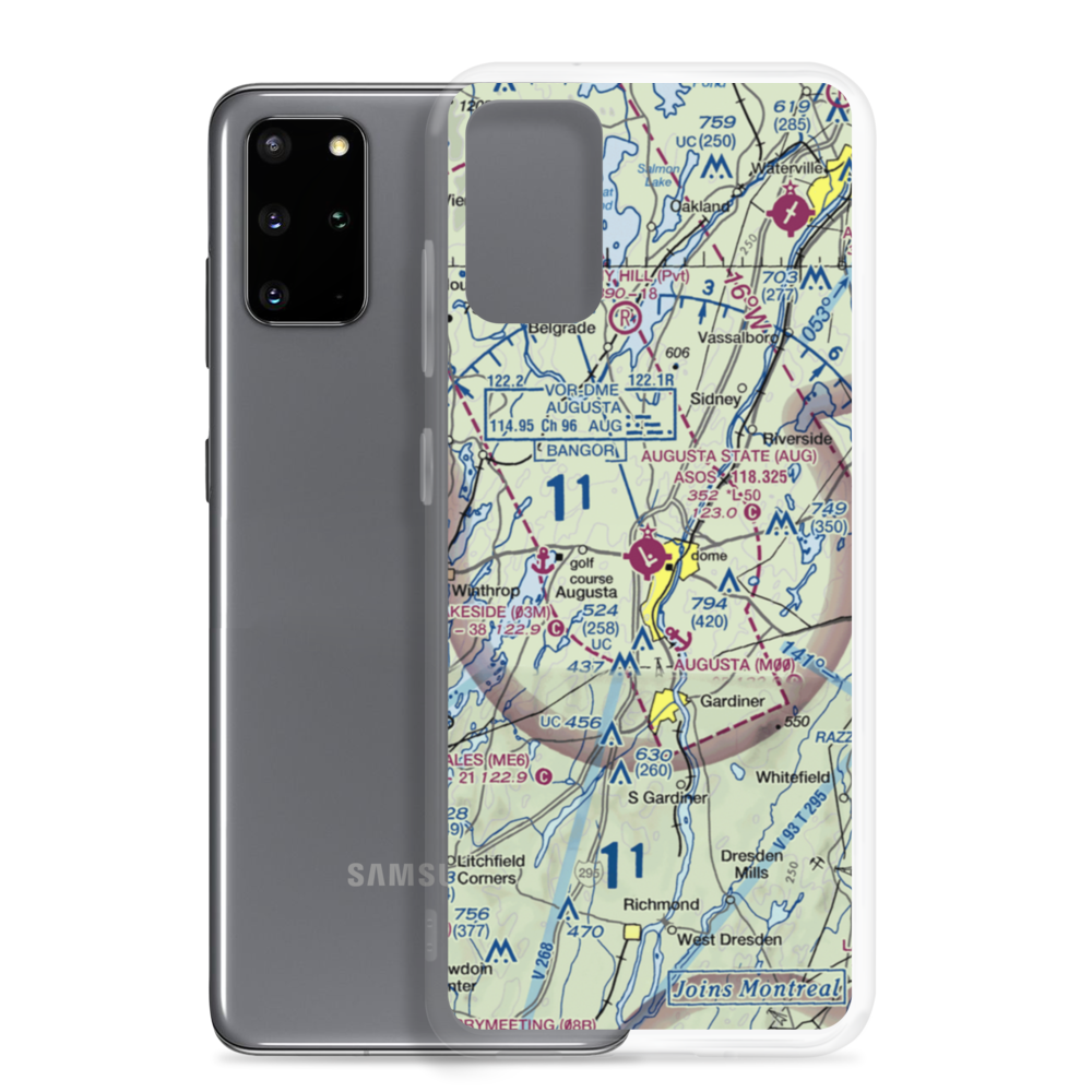 Augusta State Airport (AUG) VFR Sectional Samsung Case Samsung Galaxy S20 Plus model shown