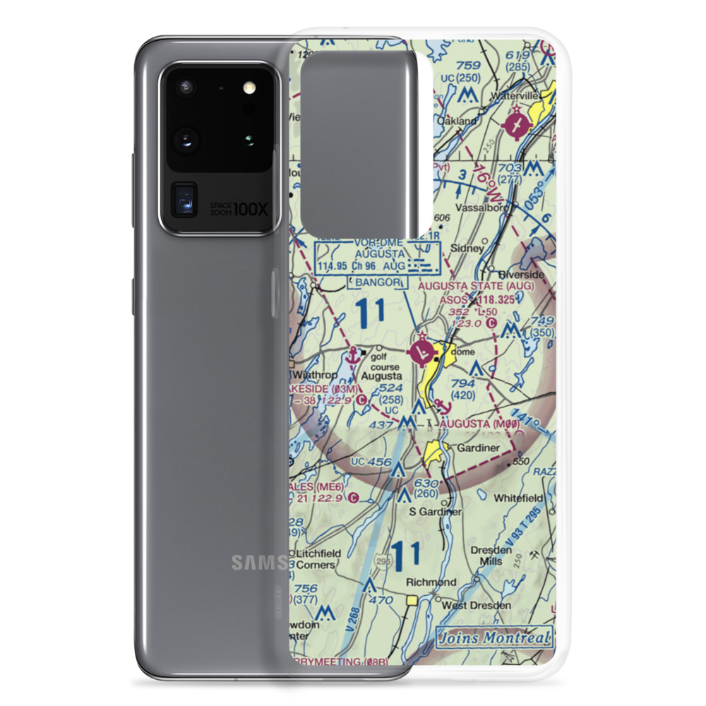 Augusta State Airport (AUG) VFR Sectional Samsung Case Samsung Galaxy S20 Ultra model shown