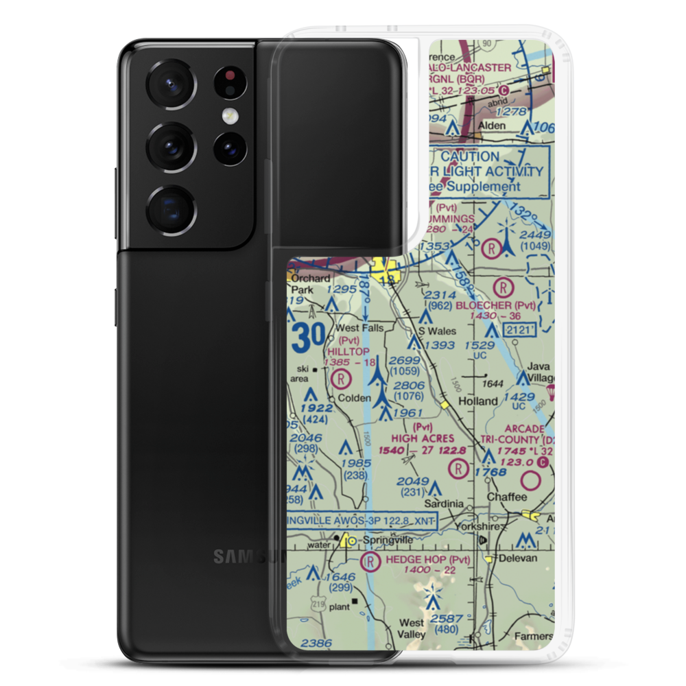 Aurora Balloonport (NY80) VFR Sectional Samsung Case Samsung Galaxy S21 Ultra model shown