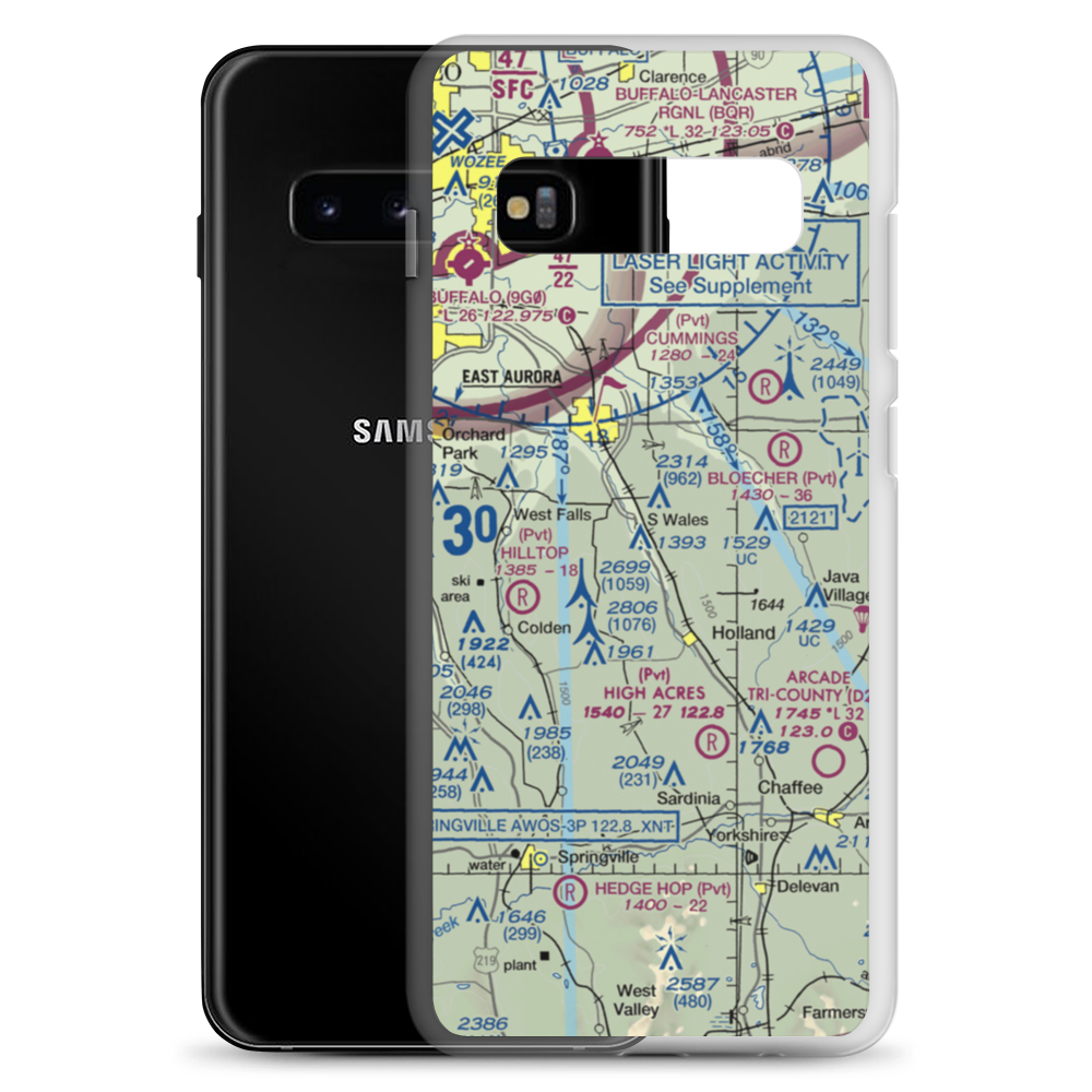 Aurora Balloonport (NY80) VFR Sectional Samsung Case Samsung Galaxy S10+ model shown
