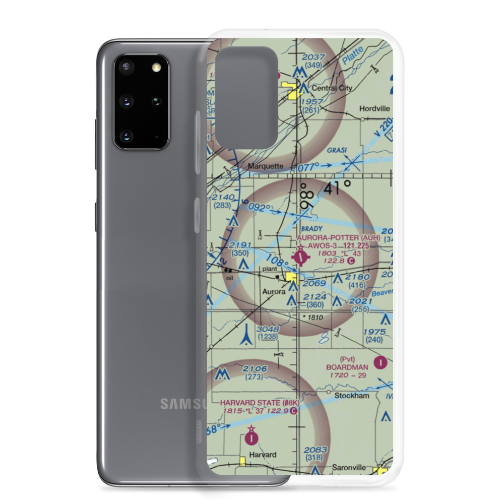 Aurora Municipal Al Potter Field (AUH) VFR Sectional Samsung Case Samsung Galaxy S20 Plus model shown
