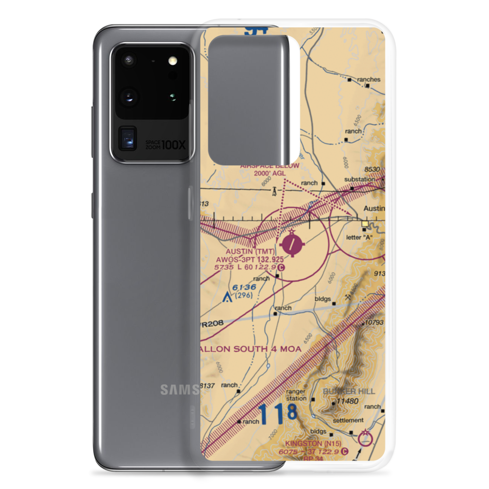 Austin Airport (TMT) VFR Sectional Samsung Case Samsung Galaxy S20 Ultra model shown