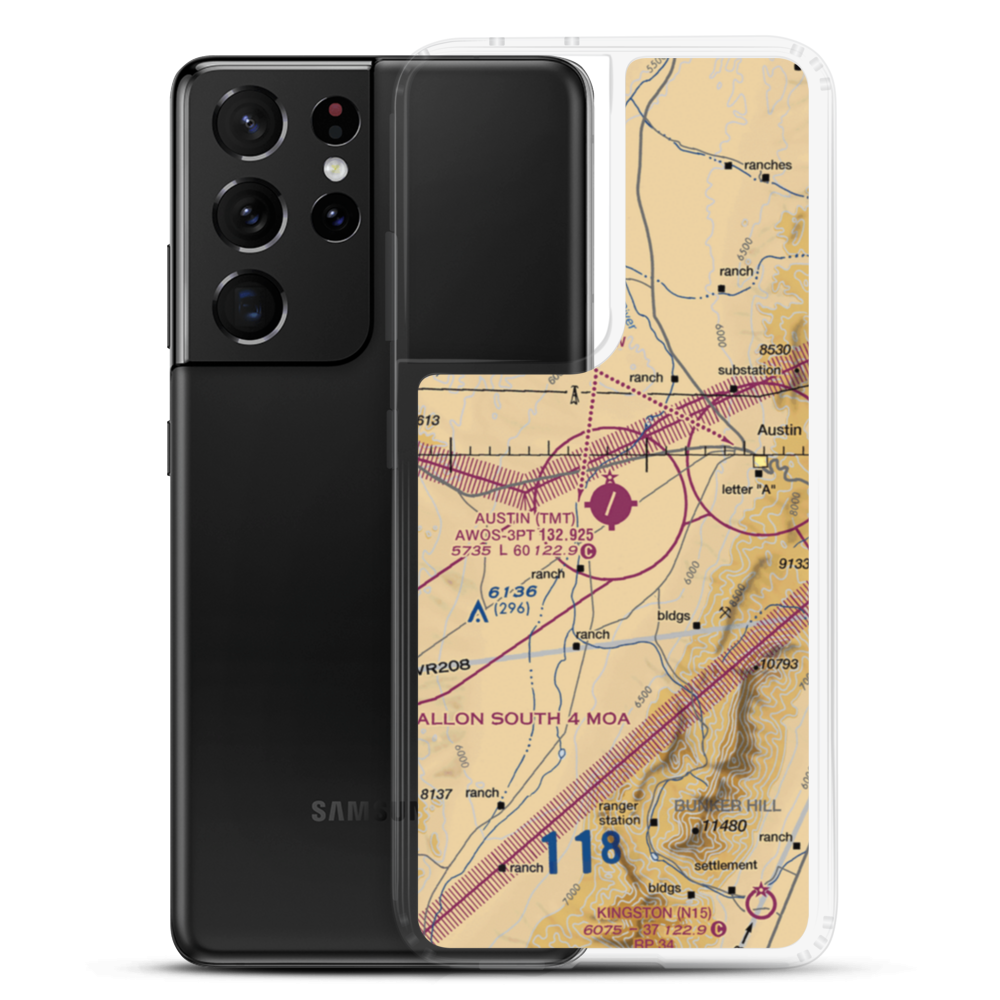Austin Airport (TMT) VFR Sectional Samsung Case Samsung Galaxy S21 Ultra model shown