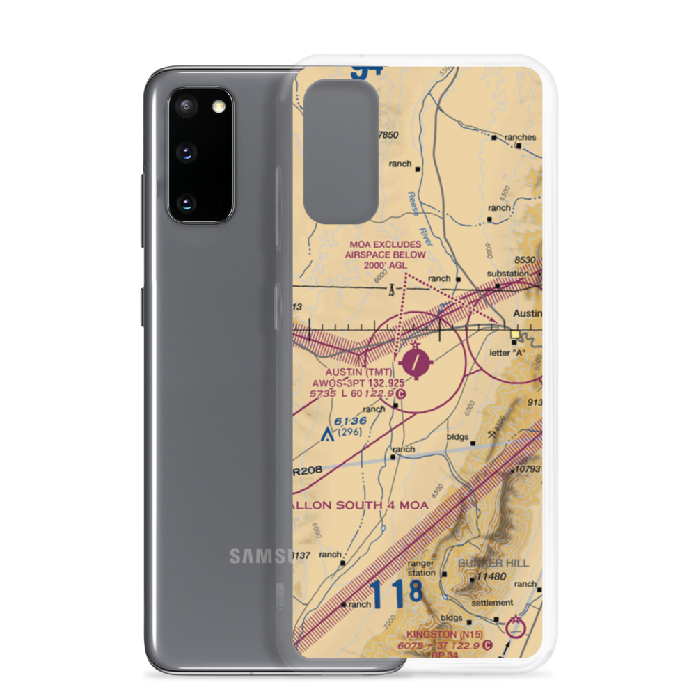 Austin Airport (TMT) VFR Sectional Samsung Case Samsung Galaxy S20 model shown