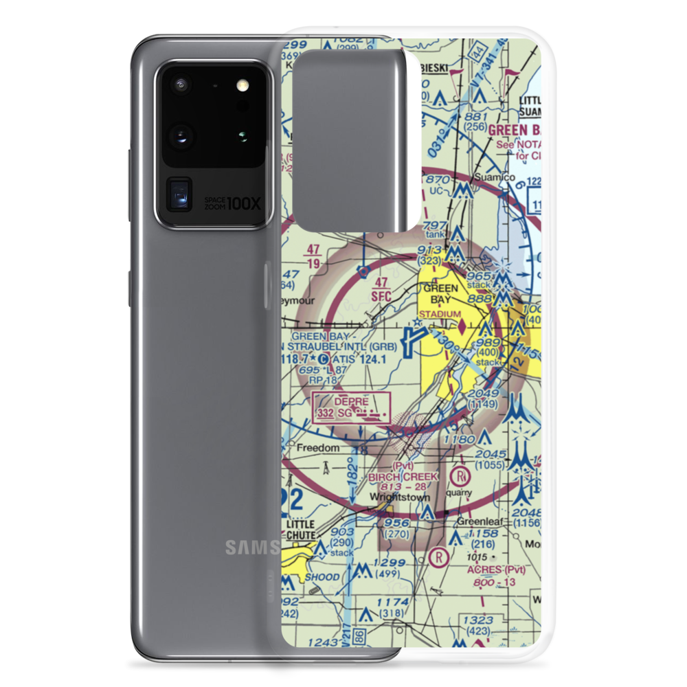 Austin Straubel International Airport (GRB) VFR Sectional Samsung Case Samsung Galaxy S20 Ultra model shown