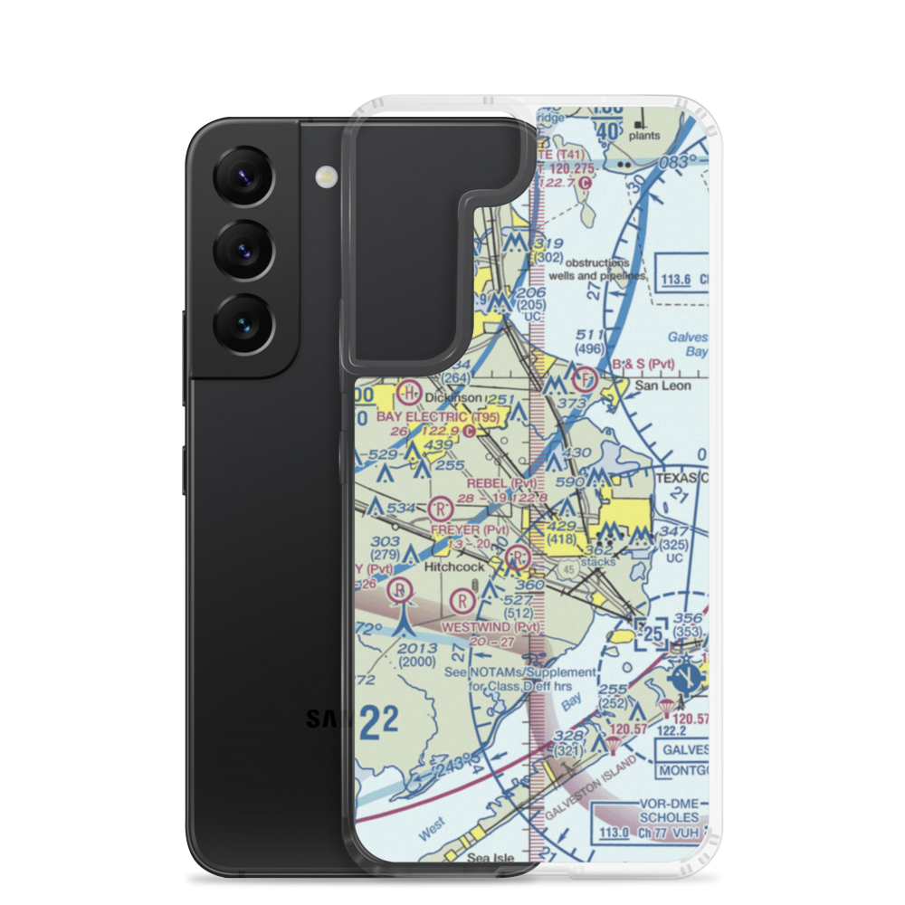 Austinia Airport (TS50) VFR Sectional Samsung Case Samsung Galaxy S22 model shown
