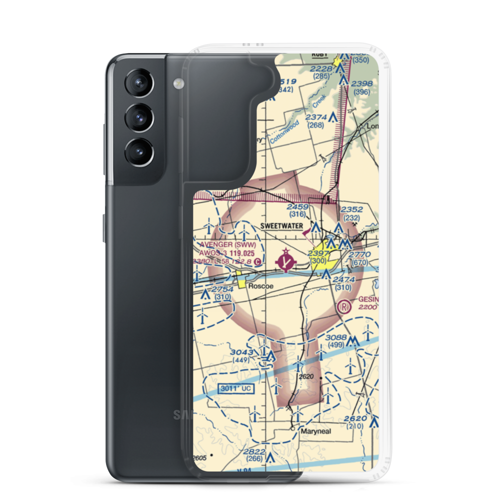 Avenger Field (SWW) VFR Sectional Samsung Case Samsung Galaxy S21 model shown