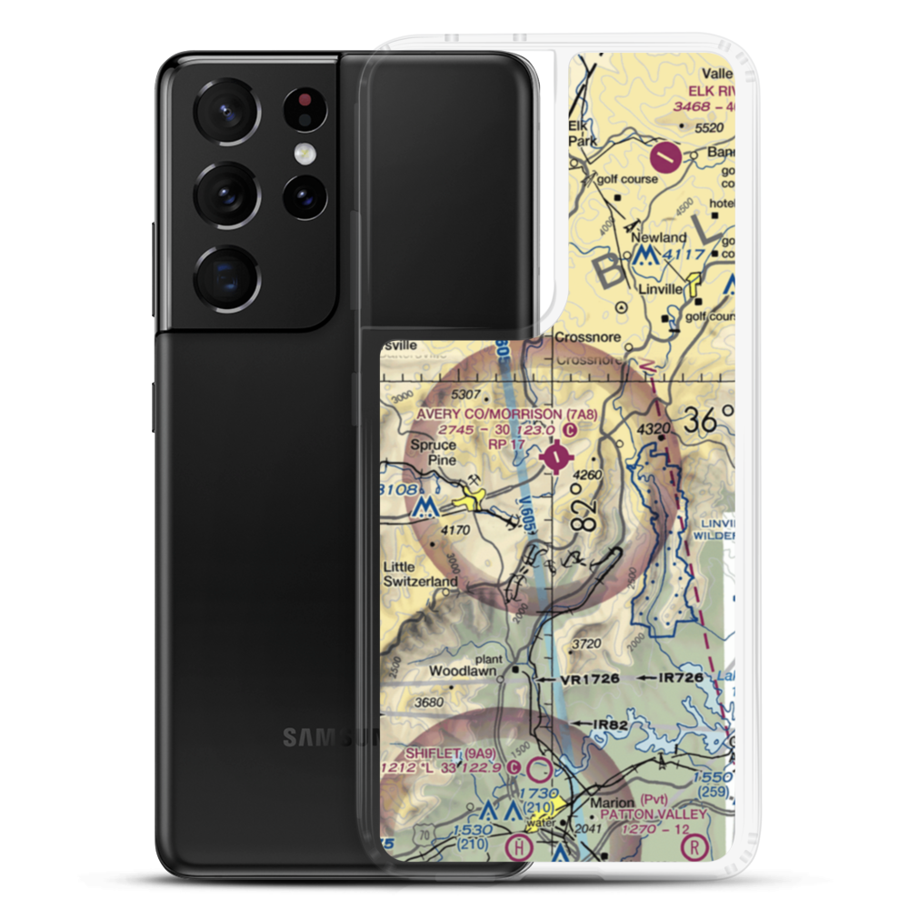 Avery County Morrison Field (7A8) VFR Sectional Samsung Case Samsung Galaxy S21 Ultra model shown