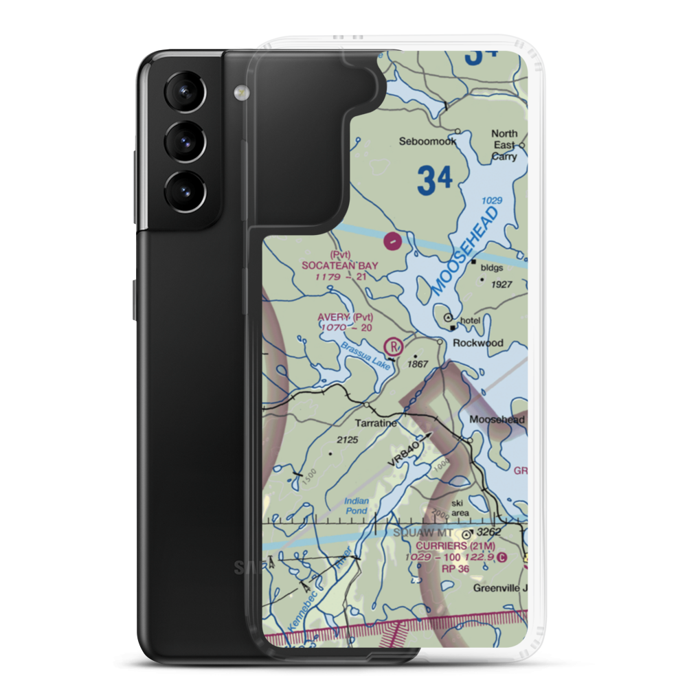 Avery Field (ME22) VFR Sectional Samsung Case Samsung Galaxy S21 Plus model shown