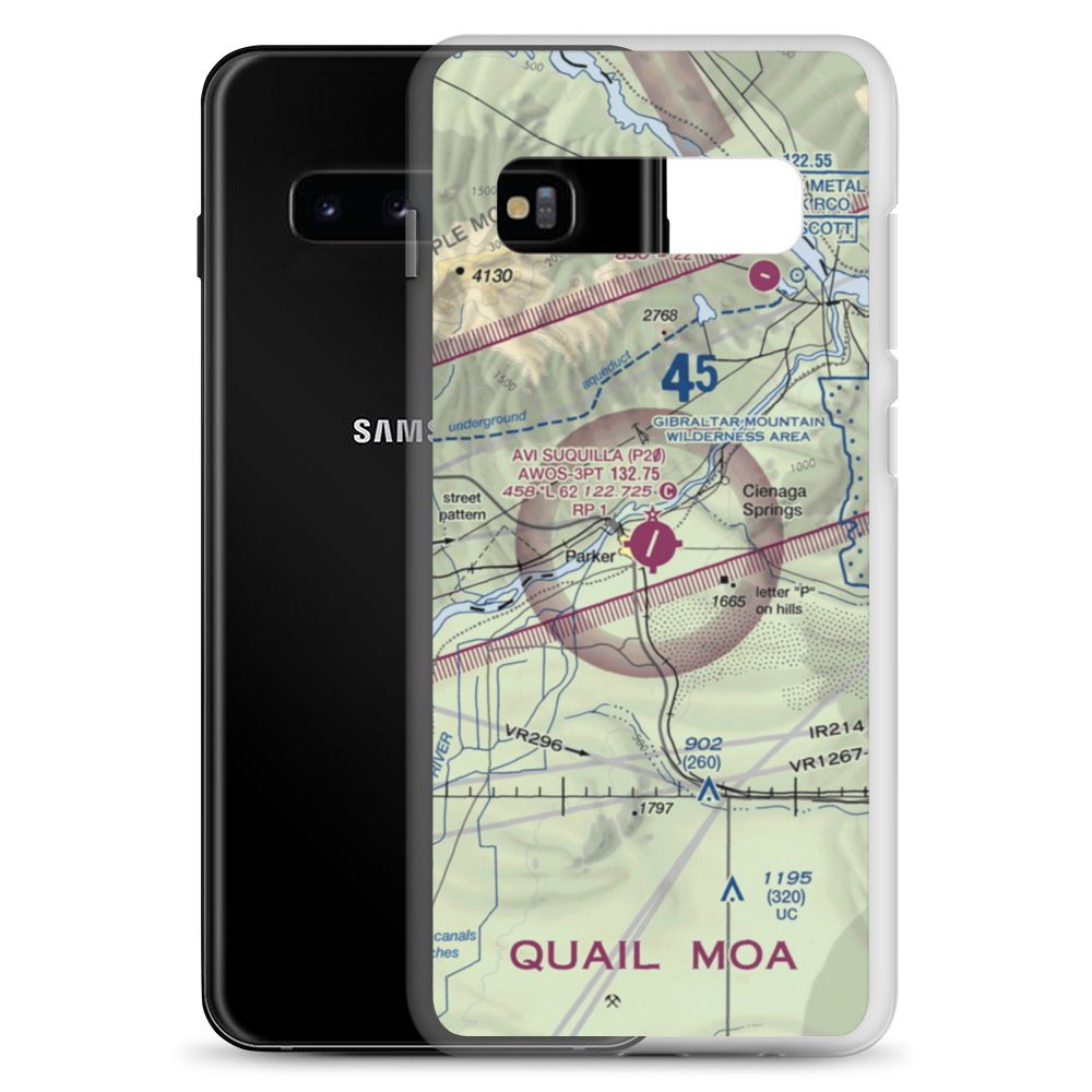 Avi Suquilla Airport (P20) VFR Sectional Samsung Case Samsung Galaxy S10+ model shown