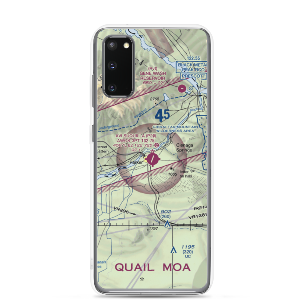 Avi Suquilla Airport (P20) VFR Sectional Samsung Case Samsung Galaxy S20 model shown