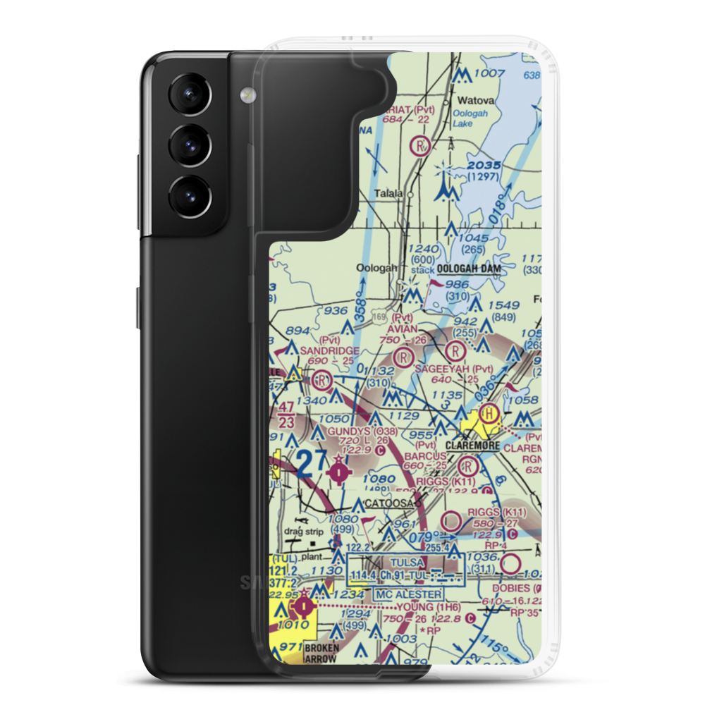 Avian Country Estates Airport (OK15) VFR Sectional Samsung Case Samsung Galaxy S21 Plus model shown