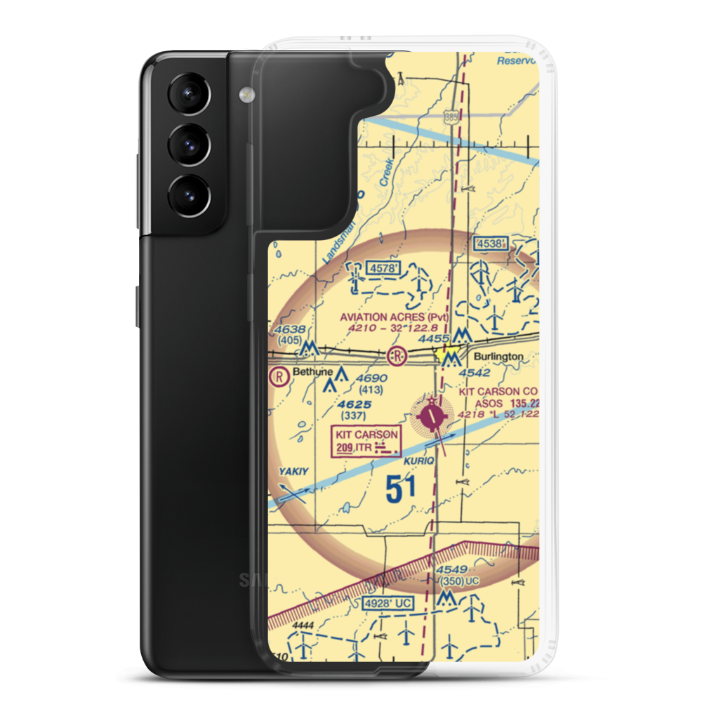 Aviation Acres Airport (23CD) VFR Sectional Samsung Case Samsung Galaxy S21 Plus model shown