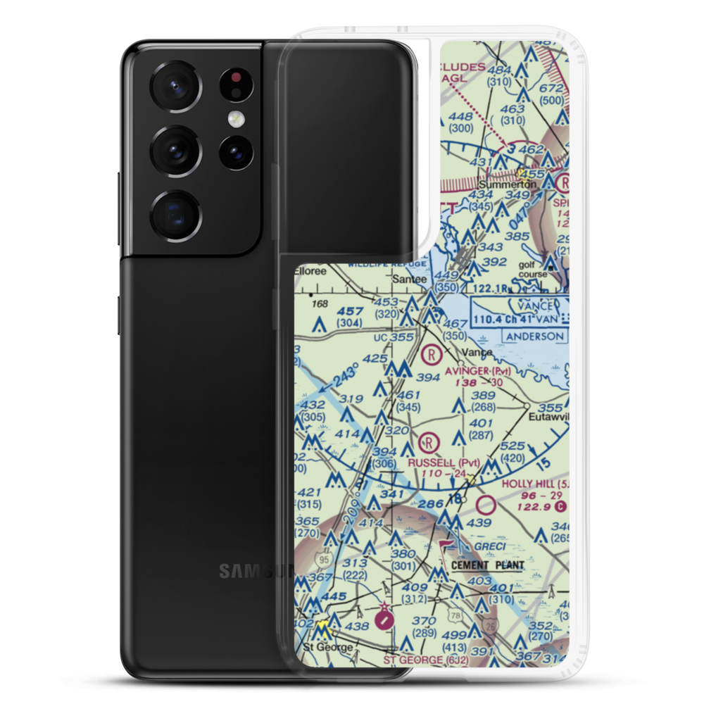 Avinger Field (SC87) VFR Sectional Samsung Case Samsung Galaxy S21 Ultra model shown