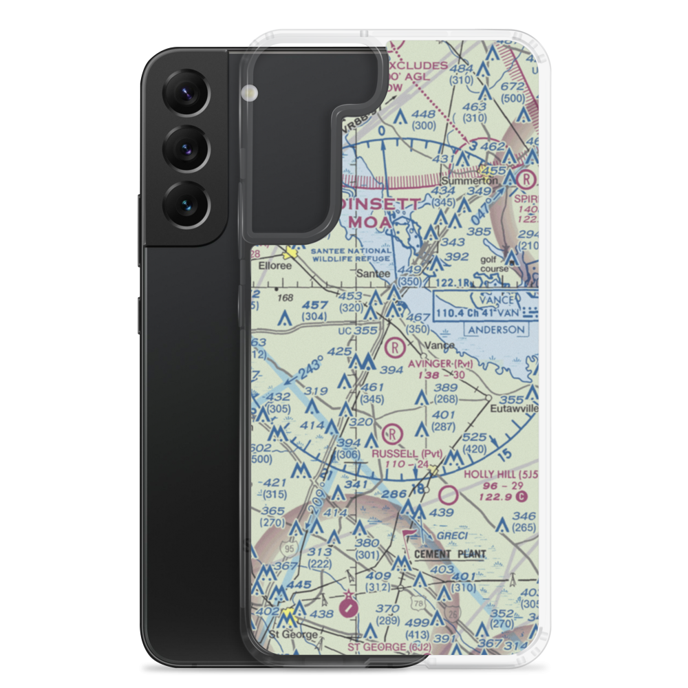 Avinger Field (SC87) VFR Sectional Samsung Case Samsung Galaxy S22 Plus model shown
