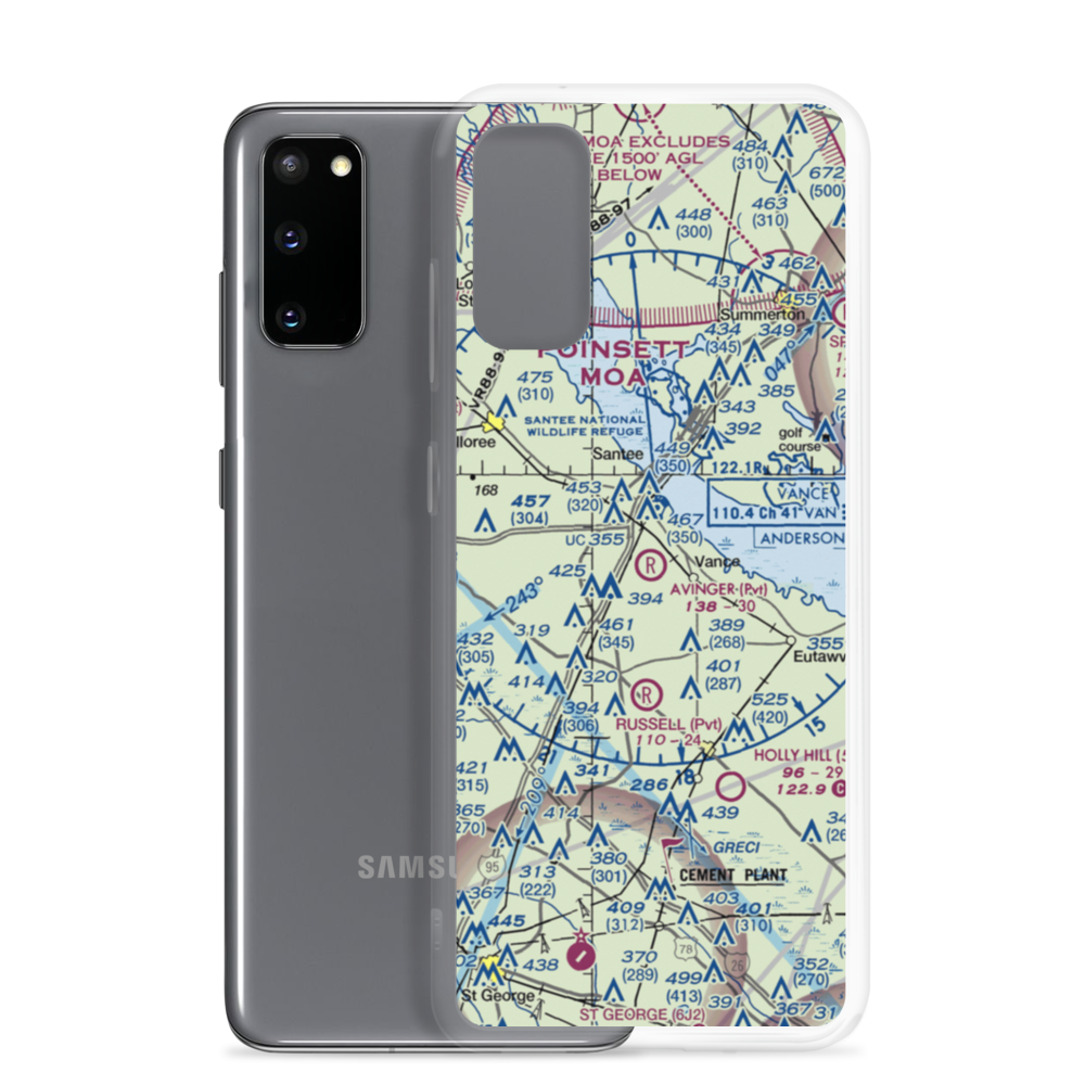 Avinger Field (SC87) VFR Sectional Samsung Case Samsung Galaxy S20 model shown