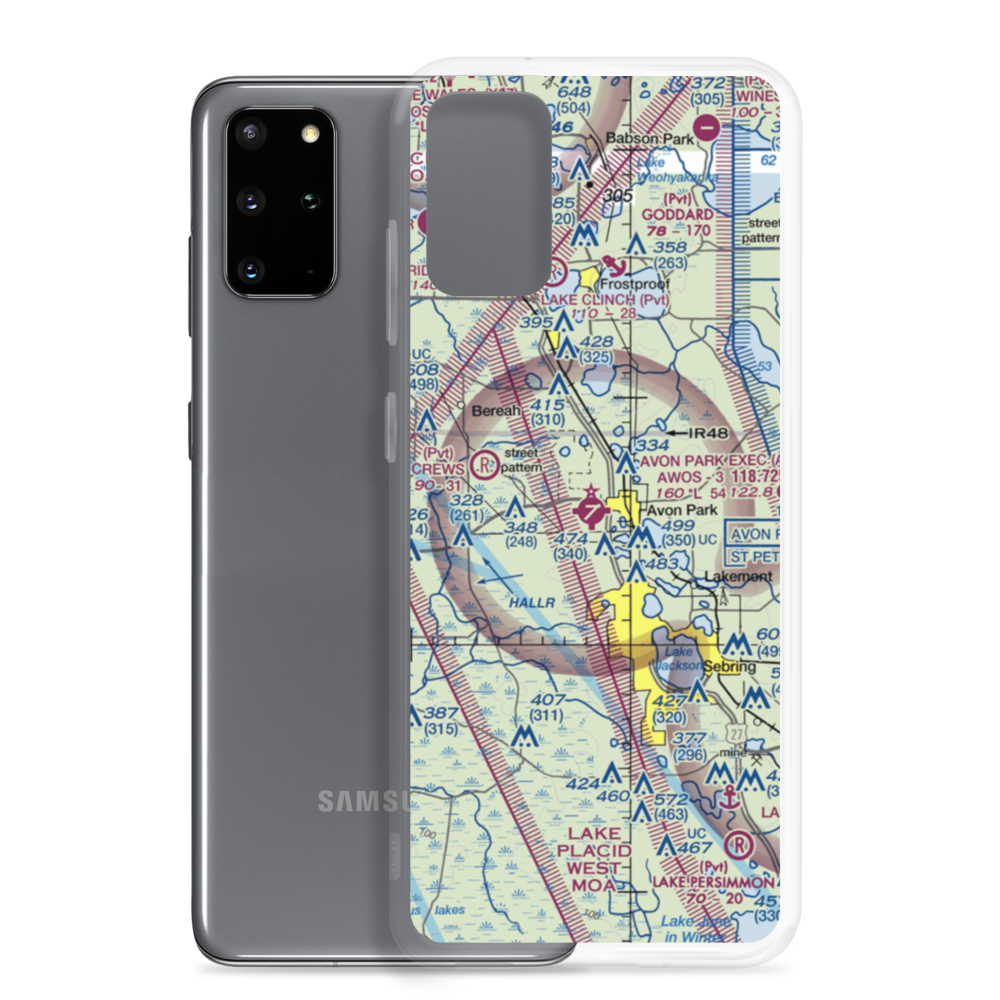 Avon Park Executive Airport (AVO) VFR Sectional Samsung Case Samsung Galaxy S20 Plus model shown