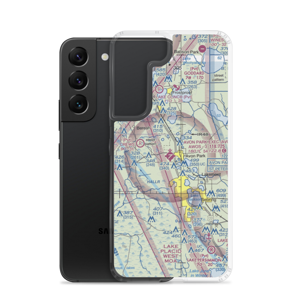 Avon Park Executive Airport (AVO) VFR Sectional Samsung Case Samsung Galaxy S22 model shown