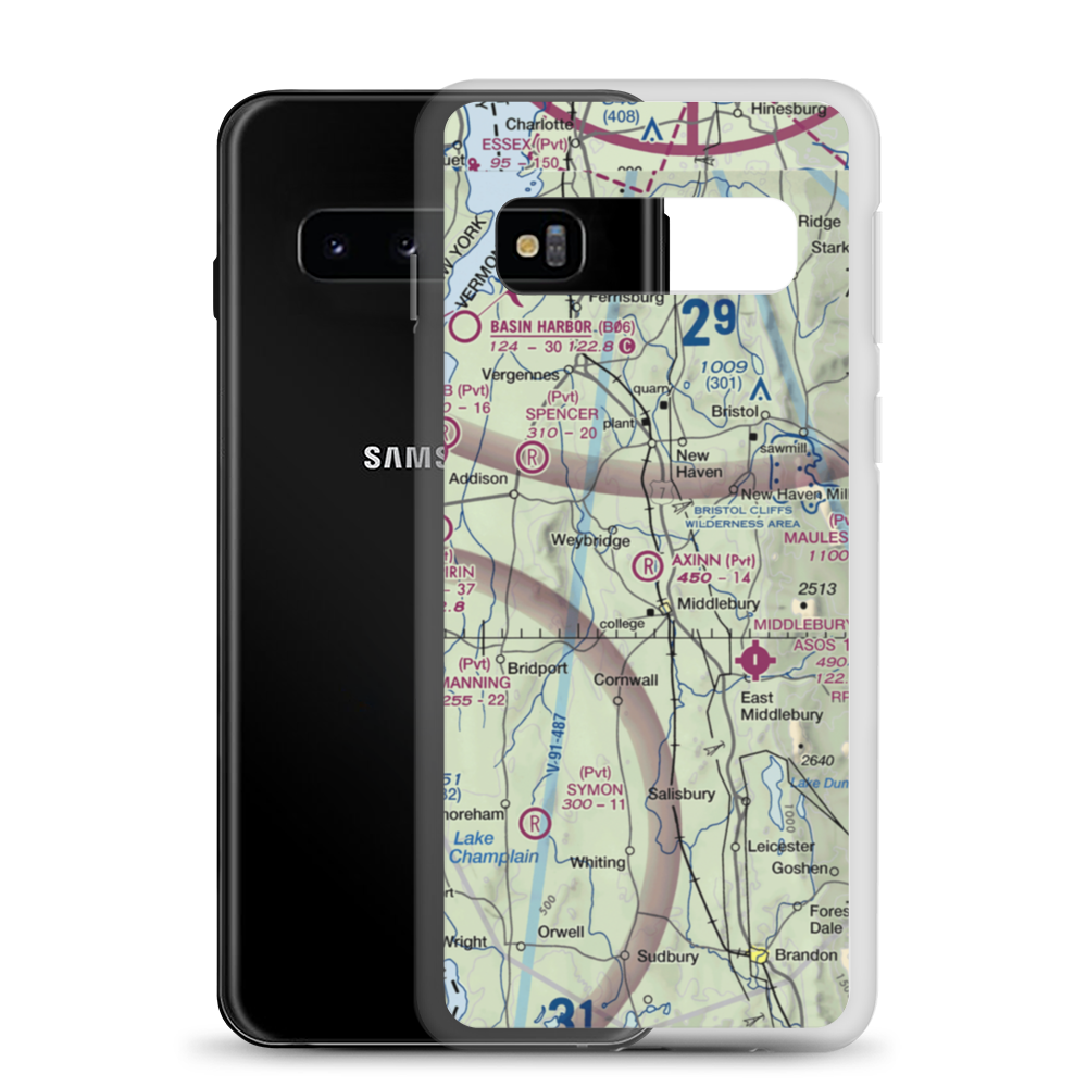 Axinn Airport (VT14) VFR Sectional Samsung Case Samsung Galaxy S10 model shown